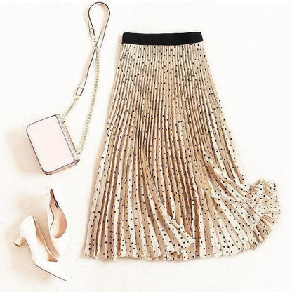 Kjol Dam A-line Fällbar Med Stretchigt Midjeband 100% Polyester 1