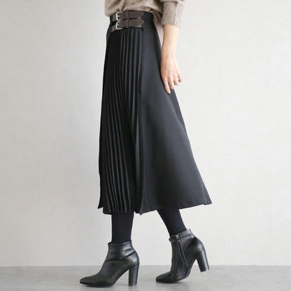 Dam Veckad Kjol Med Smidig Midja Polyester 7