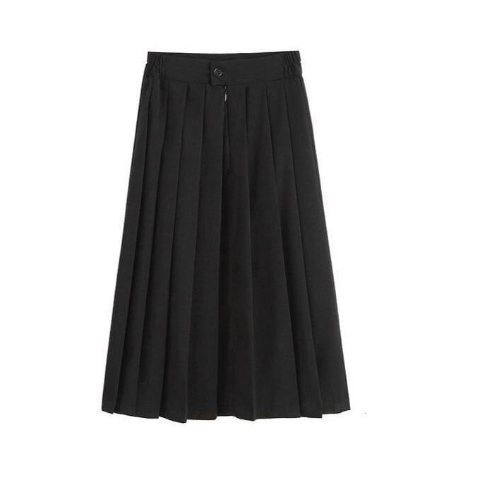 Dam Lång Kjol Med Elastisk Midja Utställd Polyester-2