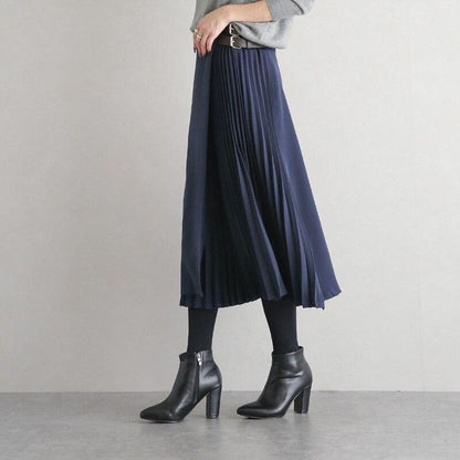Dam Veckad Kjol Med Smidig Midja Polyester 9