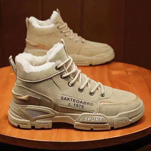 Herr Klassiska Läderstövlar Smal Silhuett Gummisula-2