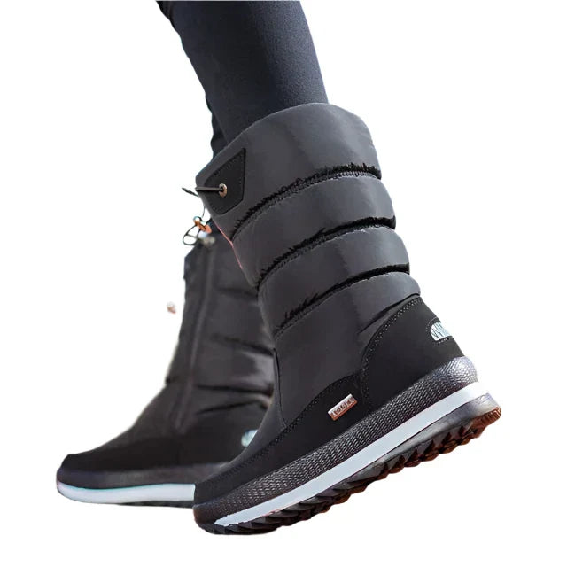 Kvinnors Vattentäta Stövlar med Dragkedja Tjock Stoppning Syntetiskt Material-3