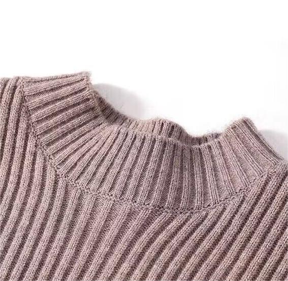 Kvinnors Halvhög Turtleneck Tröja Medelhög Längd Mjuk Material-4