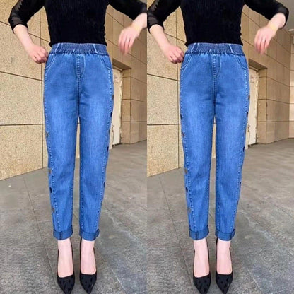 Dam Jeans Figur-Huggande Stretchmaterial Modern Design-3