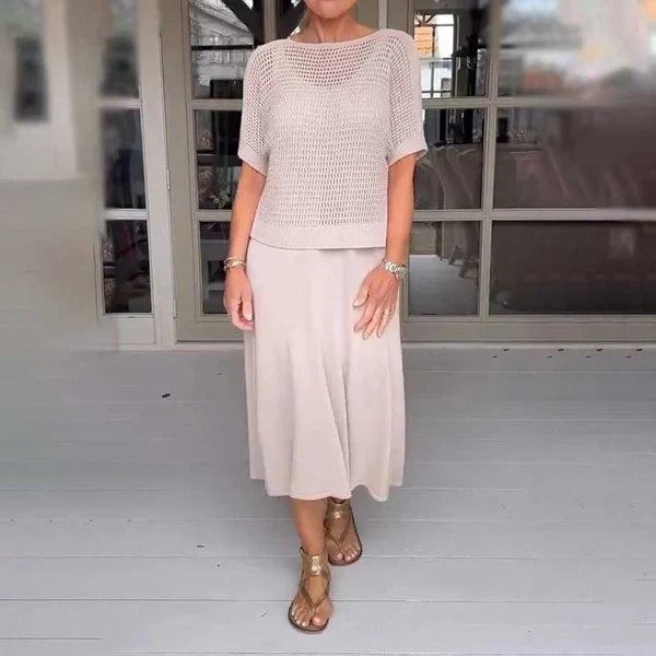 Sommarklänning Dam Tvådelad Virkad Polyester Bohemisk Stil 8