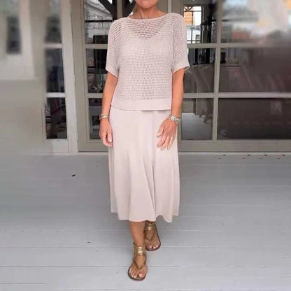 Sommarklänning Dam Tvådelad Virkad Polyester Bohemisk Stil 8