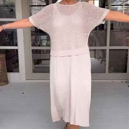 Sommarklänning Dam Tvådelad Virkad Polyester Bohemisk Stil 2