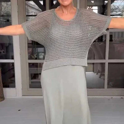 Sommarklänning Dam Tvådelad Virkad Polyester Bohemisk Stil 5