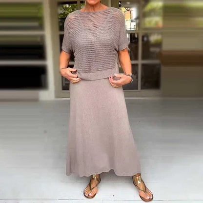 Sommarklänning Dam Tvådelad Virkad Polyester Bohemisk Stil 4