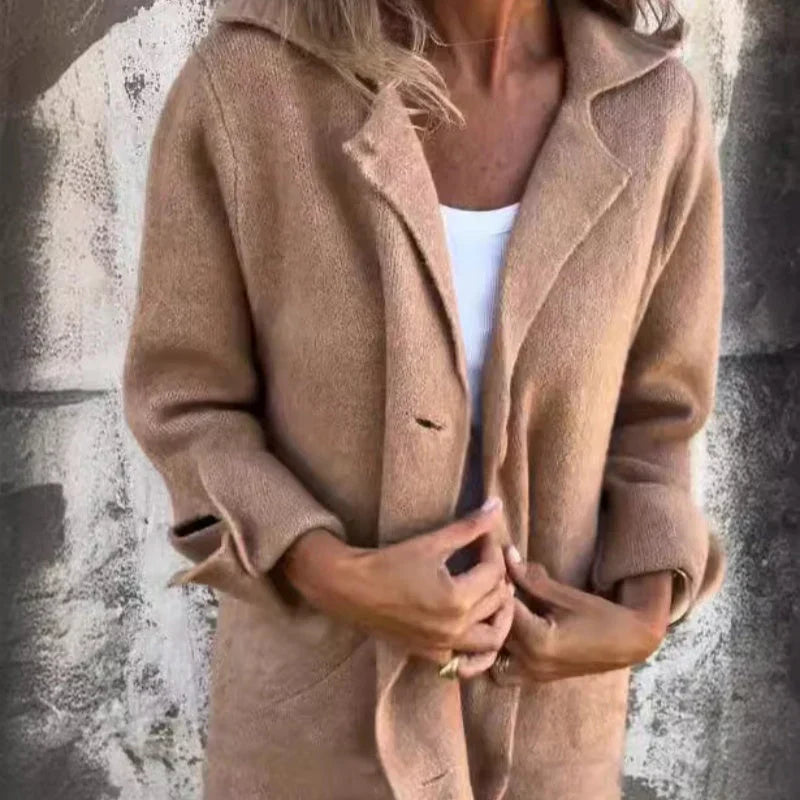 Variant image for Damjacka Medellång med Vikta Manschetter Högkvalitativt Tyg-2