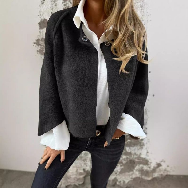 Korta Jacka Dam Elegant Mjuk Polyester med Kashmirutseende-3