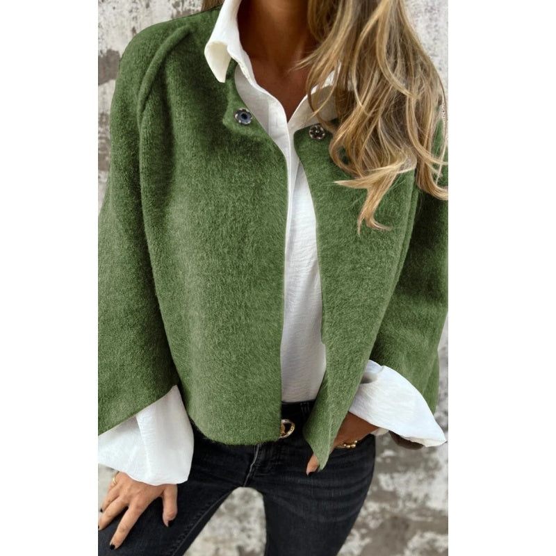 Korta Jacka Dam Elegant Mjuk Polyester med Kashmirutseende-5