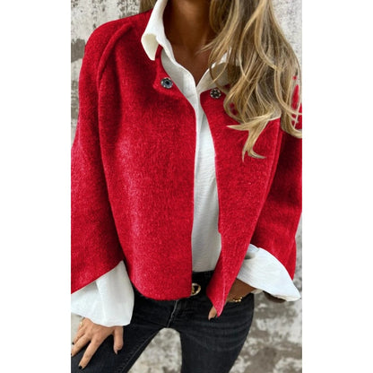 Korta Jacka Dam Elegant Mjuk Polyester med Kashmirutseende-6