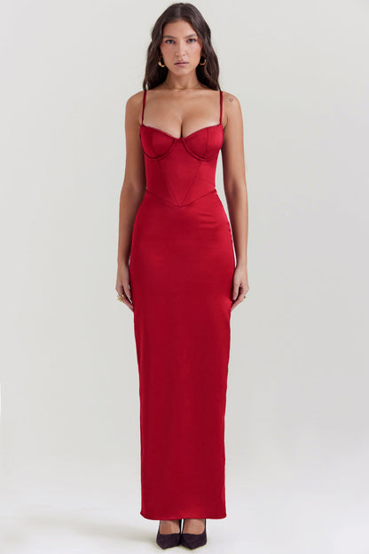 Variant image for Maxi Klänning Dam Korsett Polyester Lång Klänning-2