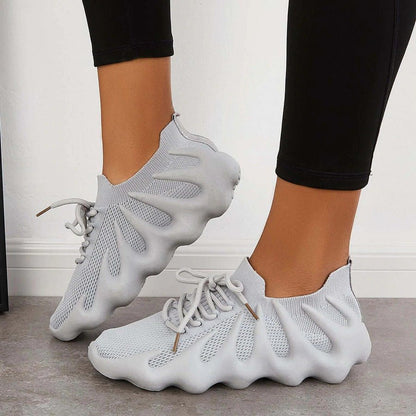Unisex Sneakers, Flexibla Andningsbara Stretchnät Gummi, Halkfri Sula för Sport och Vardag 1