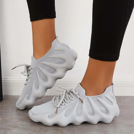 Unisex Sneakers, Flexibla Andningsbara Stretchnät Gummi, Halkfri Sula för Sport och Vardag 1