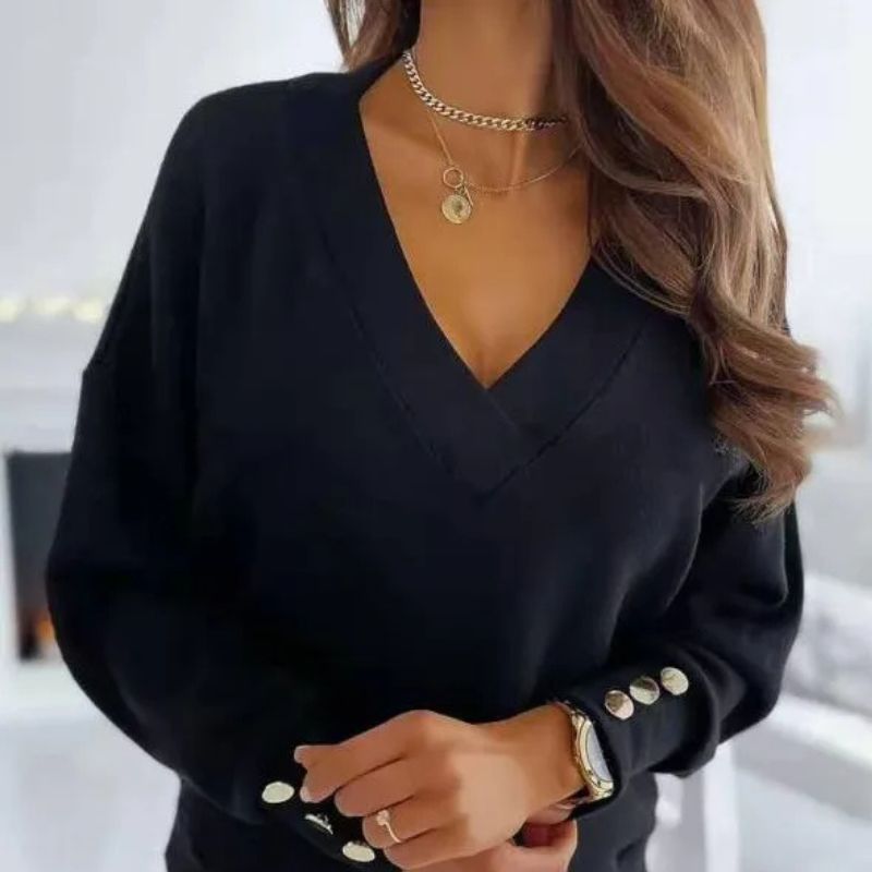 Variant image for Kvinnors Tröja Modern Bomull Polyester Cirkulär Halsringning-11