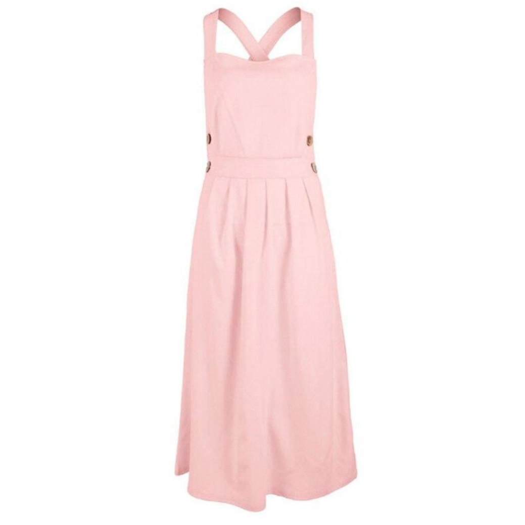 Variant image for Kvinnors Midi Klänning Utskärning Hjärtformad Klyvning Bomull Polyester-9