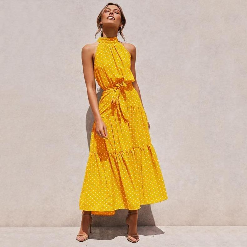 Variant image for Dam Midiklänning Hög Krage Mönstrad Polyester-21