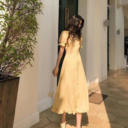 Kvinnors Miniklänning Med Ruffles Dekorativ Krage 100% Polyester-4