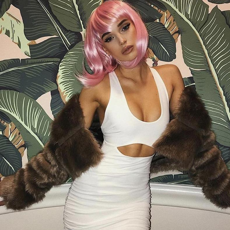 Kvinnor Klänning Utskärning Högkvalitativt Tyg 6