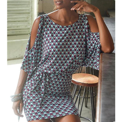 Damer Klänning Utskärningar på Axlarna Snäv Passform Polyester 9