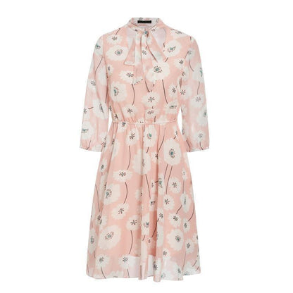 Variant image for Kvinnors Miniklänning Blommönstrad 3/4 Ärmar 100% Bomull-5