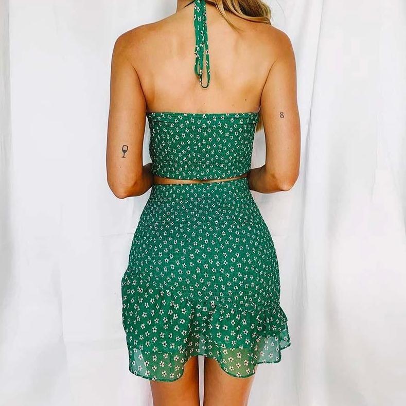 Damklänning med Utskärningar och Blommönster i Polyester 3