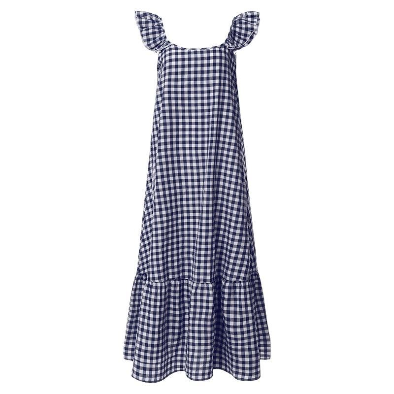Variant image for Maxiklänning Dam med Ruffles Lätt Material För Sommar-17