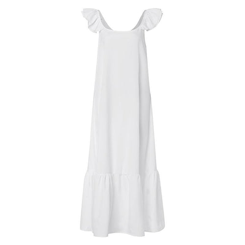 Maxiklänning Dam med Ruffles Lätt Material För Sommar-1