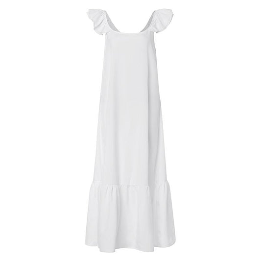 Maxiklänning Dam med Ruffles Lätt Material För Sommar-1