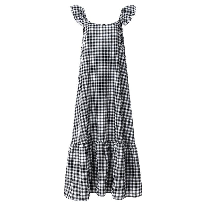 Variant image for Maxiklänning Dam med Ruffles Lätt Material För Sommar-25