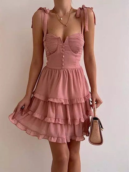 Variant image for Kvinnors Mini Klänning Öppen Rygg Chiffong-5