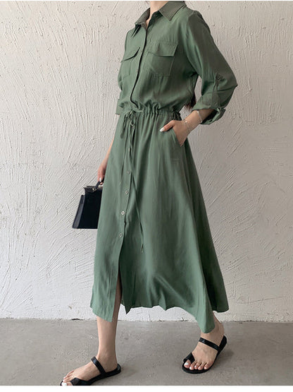 Maxiklänning Dam Lång Vintage Stil Bomull Polyester-1