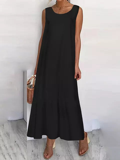 Variant image for Dam Maxiklänning Boho Stil 100% Bomull Fotledslängd-9