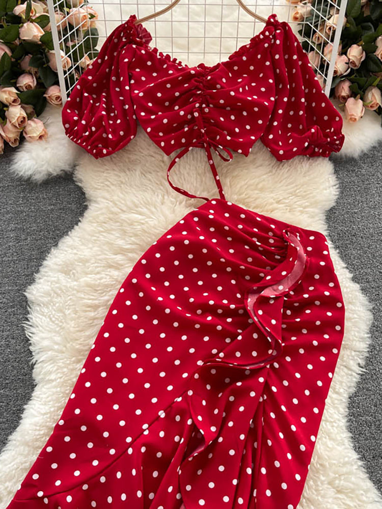 Fina Dam Klänningar Midi med Punktmönster i Polyester-6