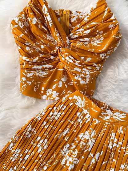 Damer Tvådelat Strandset Ärmlös Syntetfiber Vidbyxor-4