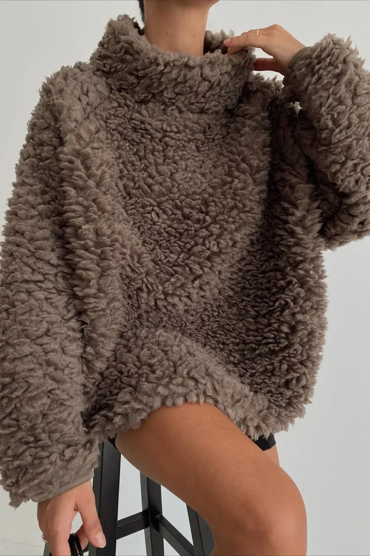 Stickad Dam Tröja Mjuk Design 100% Bomull-2