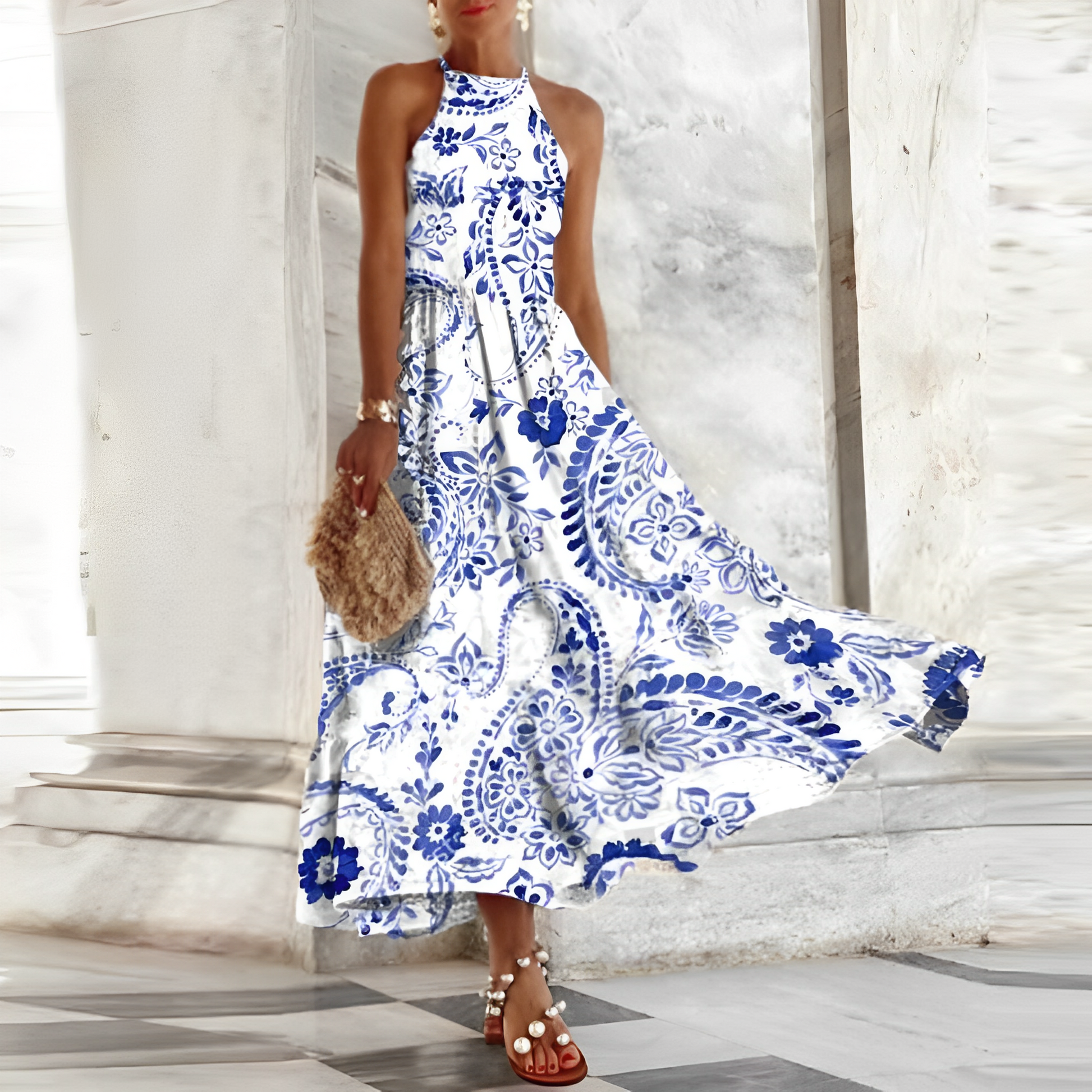 Variant image for Kvinna Aftonklänning Lätt Material Eleganta Silhuett-1