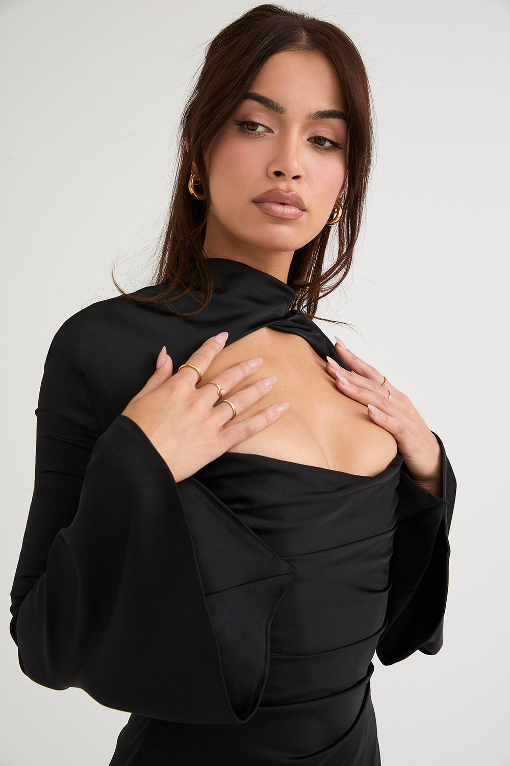 Elegant Draperad Korsettklänning för Dam i Nylon – Skräddarsydd Passform, Finns i Svart, Rosa och Vit 5