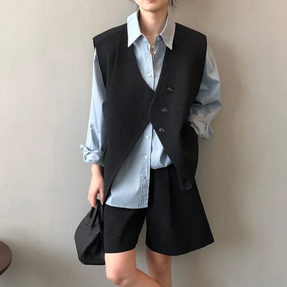 Dam Topp och Shorts Avslappnad Polyester-4