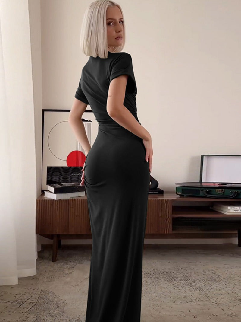 Kvinnors Lång Klänning Tunika Mjölkfiber Polyester Spandex-3