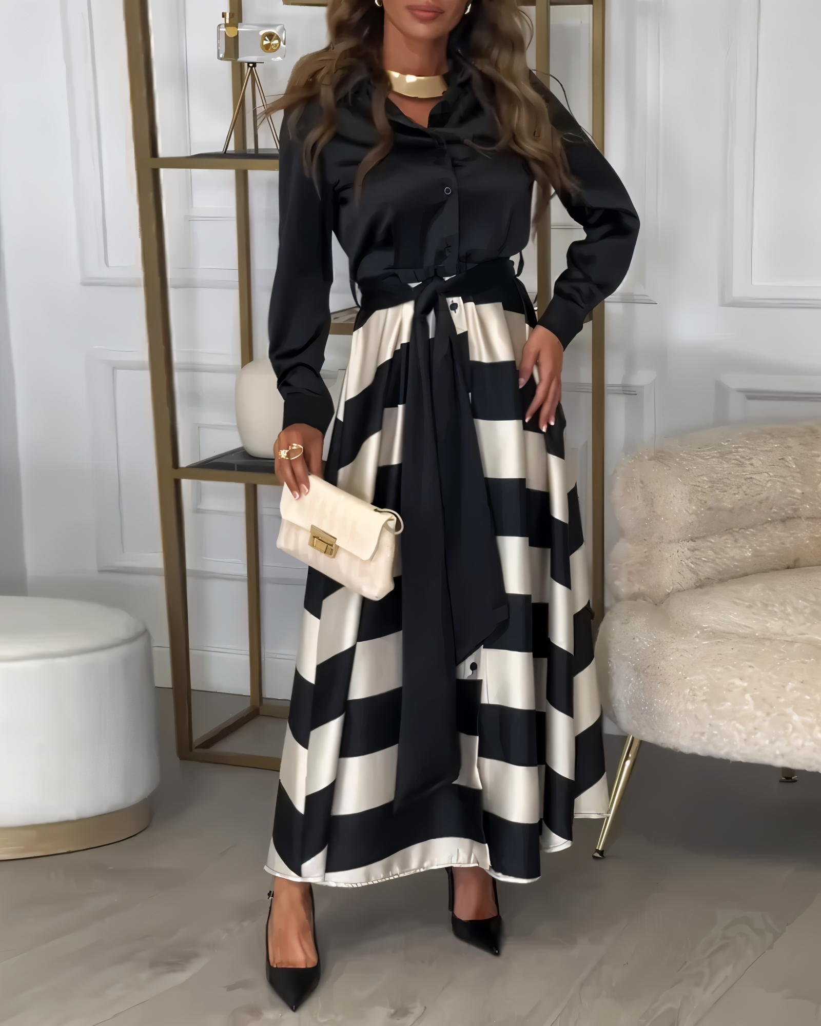 Fina Dam Klänningar Elegant Design Polyester för Vardags- och Festbruk-2