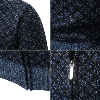 Herr Tröja i Jacquard Stil, Stickad Akryl, Mjuk och Varm, Normal Passform, Perfekt för Vardag och Fest 5