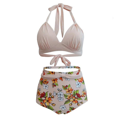 Dam Retro Bikini Halter Stil Polyester Spandex-6