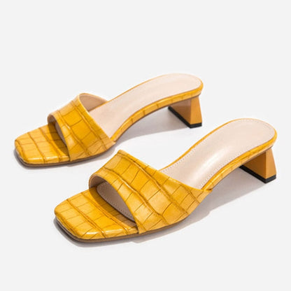 Variant image for Dam Sandaler Fyrkantiga Detaljer PU-läder Medelhög Häl-5