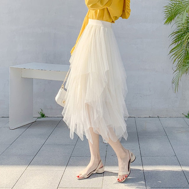 Variant image for Kvinnors Tyllkjol A-linjeformad Polyester Knälång-7