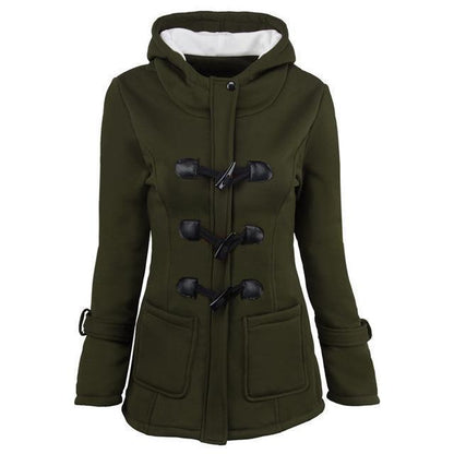 Dam Vinterjacka Modern Huva Varmt Foder-2