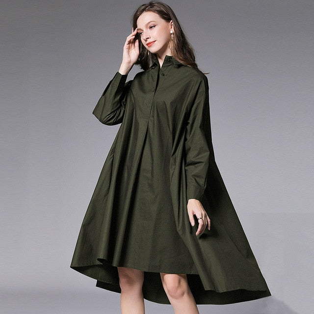 Variant image for Dam Miniklänning A-linjeformad Klassisk Krage Bomull Polyester-7