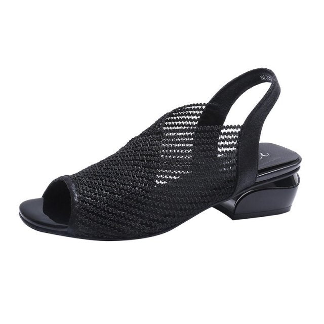 Variant image for Dam Sandaler Slingback Fyrkantig Klack Mesh-1